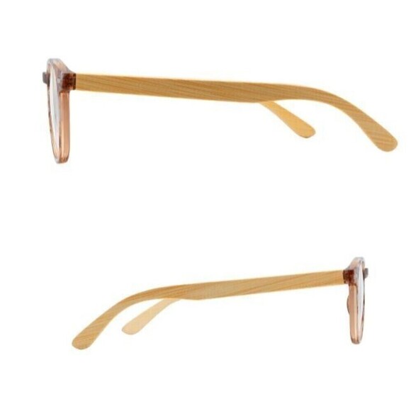 Piranha Cascade Natural Earth Bamboo +3.00 Reader w Case & Cleaning Cloth - Picture 7 of 7